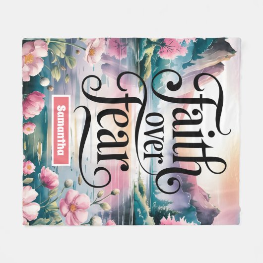 Personalisierter Glaube über Angst Christliche Fra Fleecedecke (Vorderseite (Horizontal))