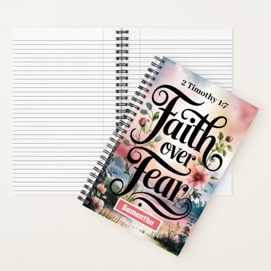 Personalisierter Glaube über Angst Christlicher Ze Notizblock (Innen)