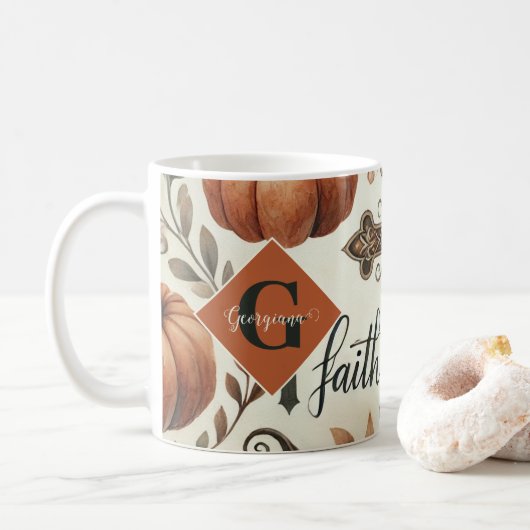 Personalisierter Glaube und Hoffnung Christliches  Kaffeetasse (Mit Donut)