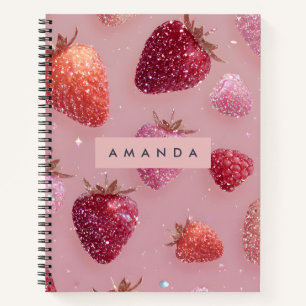 Personalisierter Glitter Strawberry Dream Funkelnd Notizblock