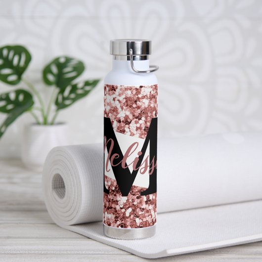 Personalisierter Glitter Trinkflasche (Yoga)