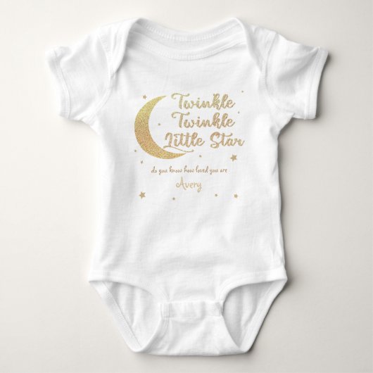Personalisierter Glitzer Baby Strampler (Vorderseite)