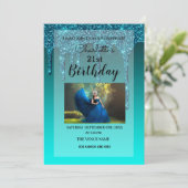 Personalisierter Glitzer Einladung (Stehend Vorderseite)