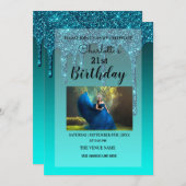 Personalisierter Glitzer Einladung (Vorne/Hinten)