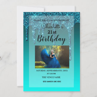 Personalisierter Glitzer Einladung