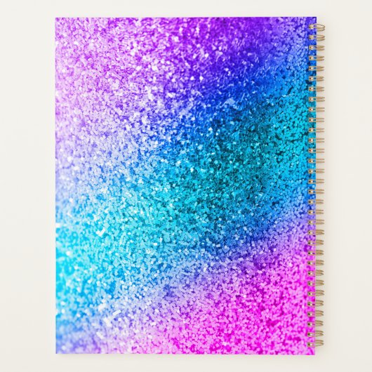 Personalisierter Glitzer Eleganter Skriptname 2021 Planer (Rückseite)