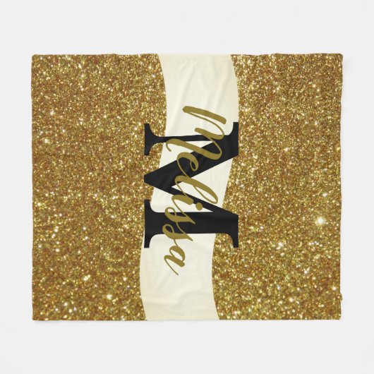 Personalisierter Glitzer Fleecedecke (Vorderseite (Horizontal))
