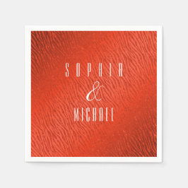 Personalisierter Glitzer für Tierdruckaufdruck Rot Serviette