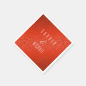 Personalisierter Glitzer für Tierdruckaufdruck Rot Serviette (Ecke)