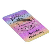 Personalisierter Glitzer Geburtstagsreise Kreuzfah Magnet (Rechte Seite)