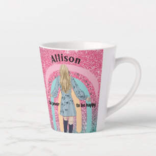 PERSONALISIERTER GLITZER GIRL LATTE TASSE
