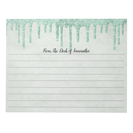 Personalisierter Glitzer Girly Trendy Notizblock (Vorderseite)