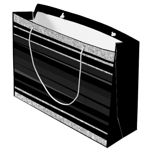 Personalisierter Glitzer Große Geschenktüte (Rückseite Schrägansicht)