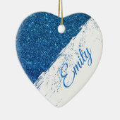 Personalisierter Glitzer Keramik Ornament (Rechts)