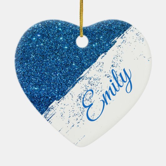 Personalisierter Glitzer Keramik Ornament (Hinten)