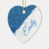 Personalisierter Glitzer Keramik Ornament (Links)