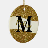 Personalisierter Glitzer Keramik Ornament (Rechts)