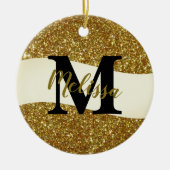 Personalisierter Glitzer Keramik Ornament (Vorne)