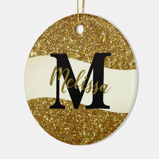 Personalisierter Glitzer Keramik Ornament (Links)