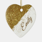 Personalisierter Glitzer Keramik Ornament (Rechts)