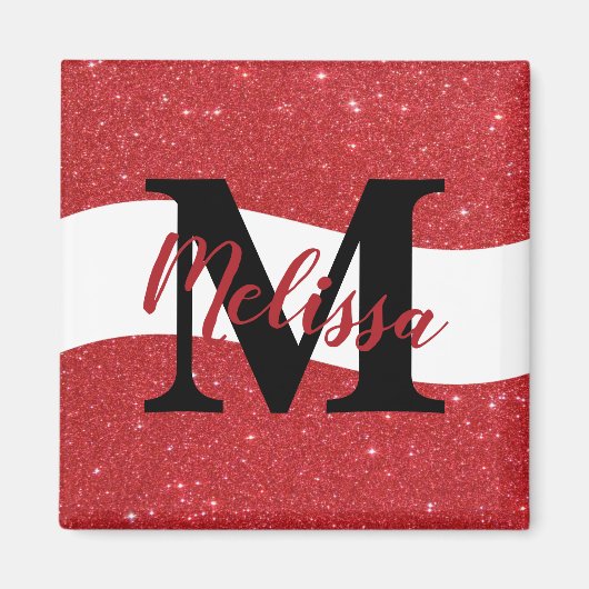 Personalisierter Glitzer-Magnet Magnet (Vorne)