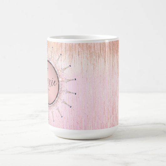 Personalisierter Glitzer Mandala Rosa Mattiertes G Kaffeetasse (Mittel)
