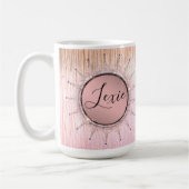 Personalisierter Glitzer Mandala Rosa Mattiertes G Kaffeetasse (Links)