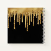 personalisierter Glitzer mit schwarzem Gold Notizblock (Rückseite)