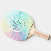 Personalisierter Glitzer Pastel Bokeh Pattern Tischtennis Schläger (Seitenansicht)