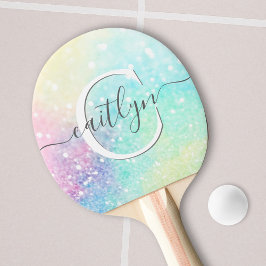Personalisierter Glitzer Pastel Bokeh Pattern Tischtennis Schläger