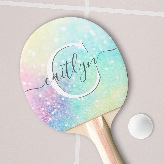 Personalisierter Glitzer Pastel Bokeh Pattern Tischtennis Schläger