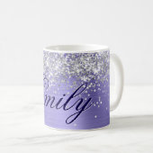 Personalisierter Glitzer Periwinkle Foil Kaffeetasse (VorderseiteRechts)