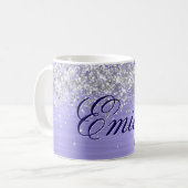 Personalisierter Glitzer Periwinkle Foil Kaffeetasse (Vorderseite Links)
