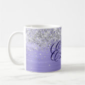 Personalisierter Glitzer Periwinkle Foil Kaffeetasse (Links)