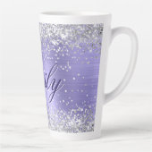Personalisierter Glitzer Periwinkle Foil Milchtasse (Rechts)