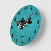 Personalisierter Glitzer Runde Wanduhr (Winkel)