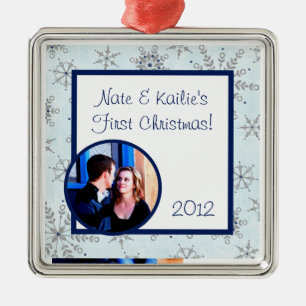 Personalisierter Glitzer Schneeflocken Weihnachtss Ornament Aus Metall