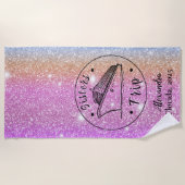 Personalisierter Glitzer Sisters Cruise Strandtuch (Vorderseite)