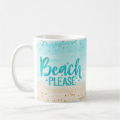 Personalisierter Glitzer Strand Bitte Kaffeetasse (Links)
