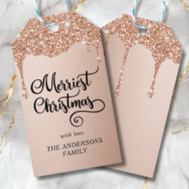 Personalisierter Glitzer trinken Frohe Weihnachten Geschenkanhänger