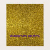 Personalisierter Glitzer Visitenkarten (Außenseite Aufgefaltet)