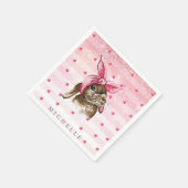 Personalisierter Glitzer von Bunny Hand Serviette (Ecke)