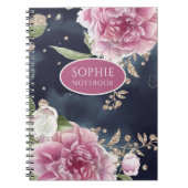 Personalisierter Glitzer Wasserfarbe Rosa Blütenmä Notizblock (Vorderseite)