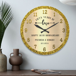 Personalisierter Glitzer zum 50. Geburtstag der Ho Große Wanduhr