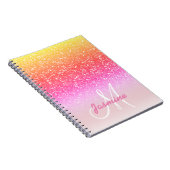 Personalisierter Glitzern von Girly Rainbow Glitze Notizblock (Rechte Seite)