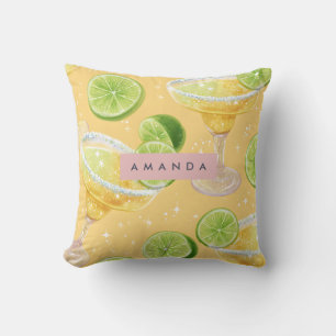 Personalisierter Glitzernder Margarita & Limette Kissen