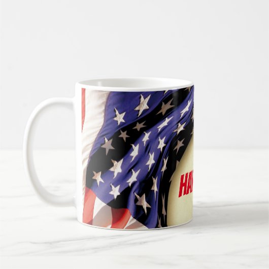 Personalisierter glücklicher Arbeitstag | Flaggens Kaffeetasse (Links)