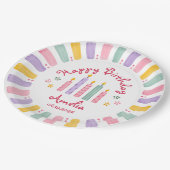 Personalisierter Glücklicher Geburtstag Papier-Tel Pappteller (Schrägansicht)