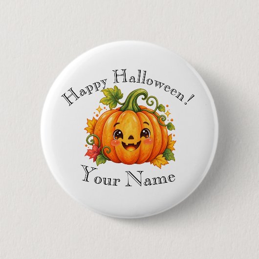 Personalisierter glücklicher Halloween-Button, ben Button (Vorderseite)