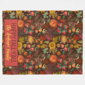 Personalisierter glücklicher Herbst Y'all Botanisc Fleecedecke (Vorderseite (Horizontal))
